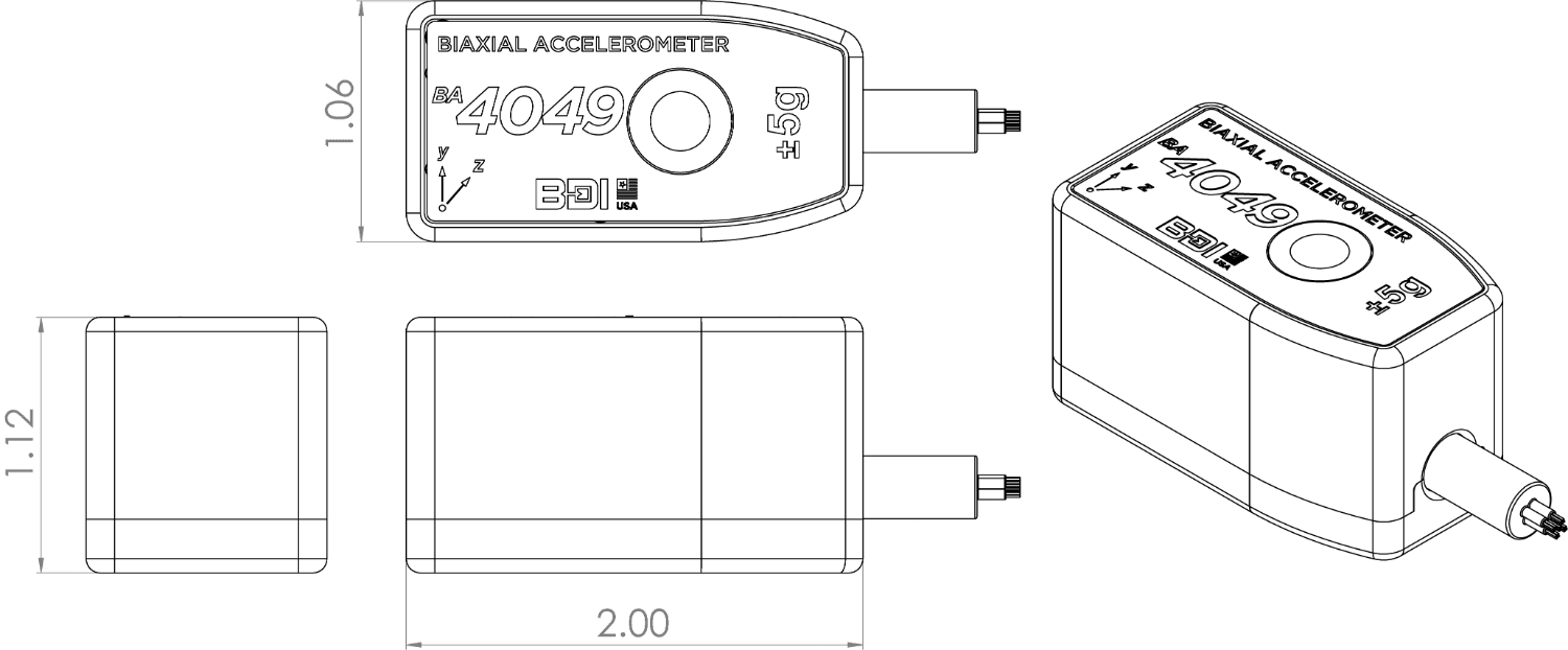 BDI Accelerometer Technical Drawing