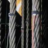 BDI Accelerometers installed on lift span cables with Velcro straps.